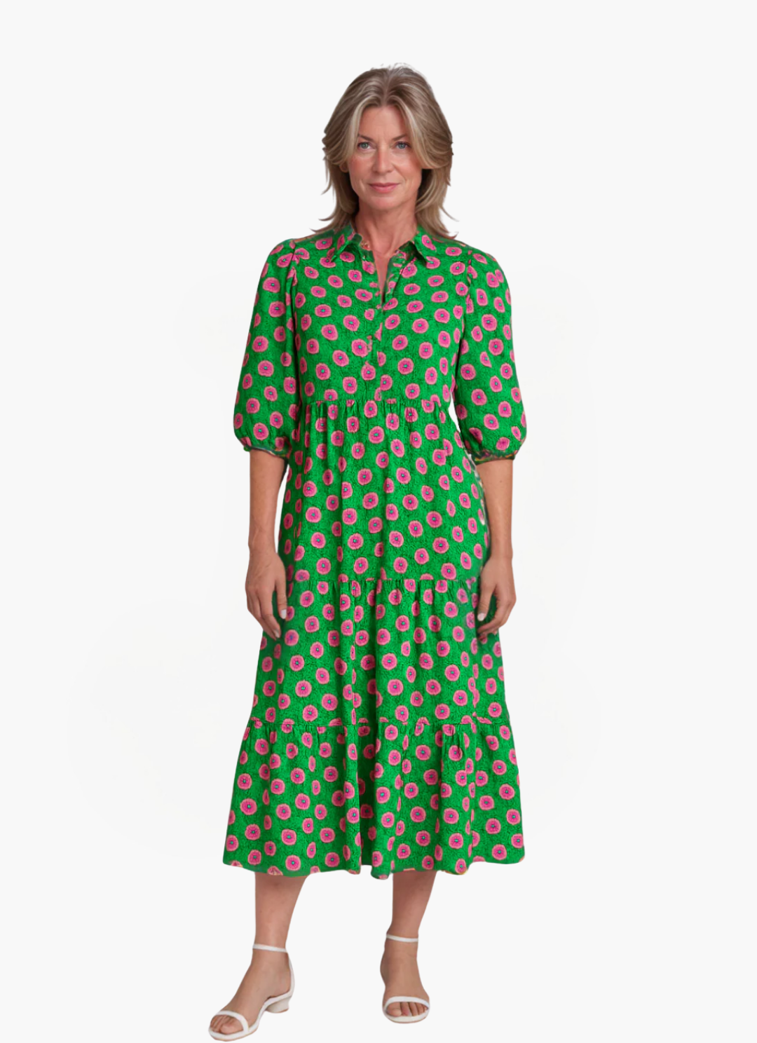 James & Elly™ | Flowing Dress with Rose Print