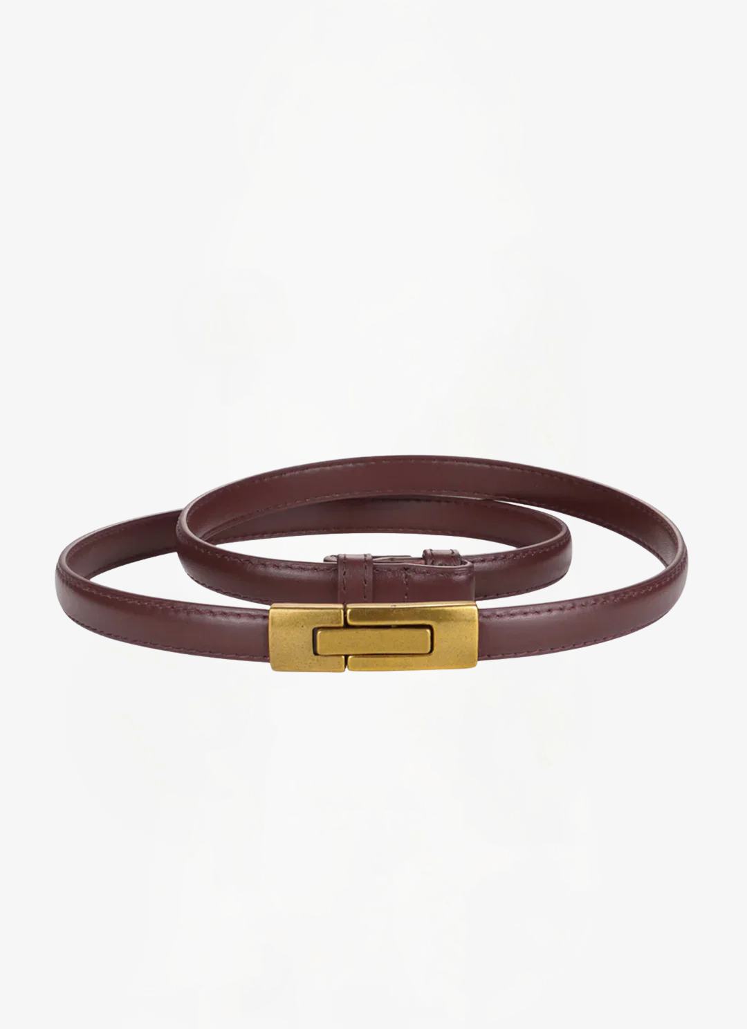 James & Elly™ | Slim Vintage Leather Belt with Magnetic Closure