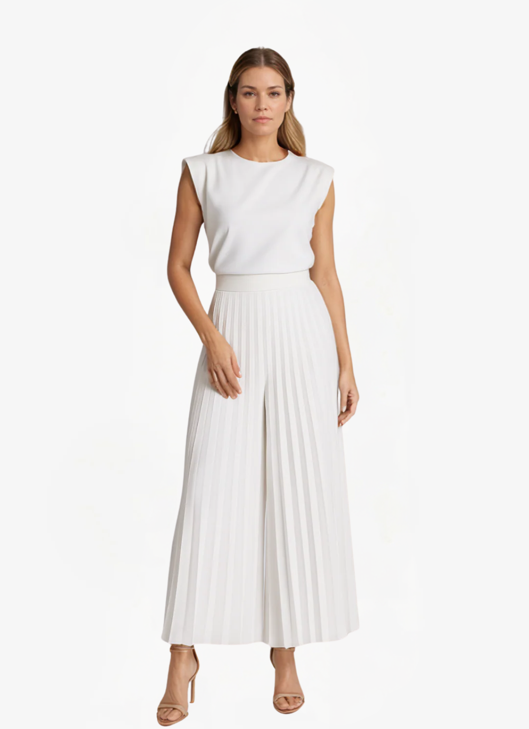 James & Elly™ | Elegant set of pleated palazzo trousers