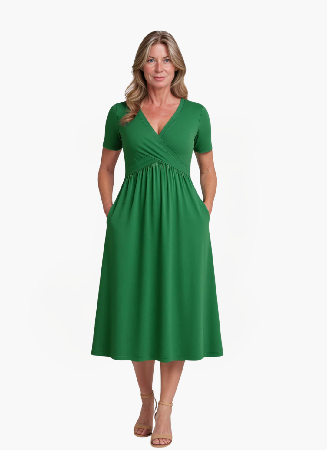 James & Elly™ | Midi Dress with V-Neck