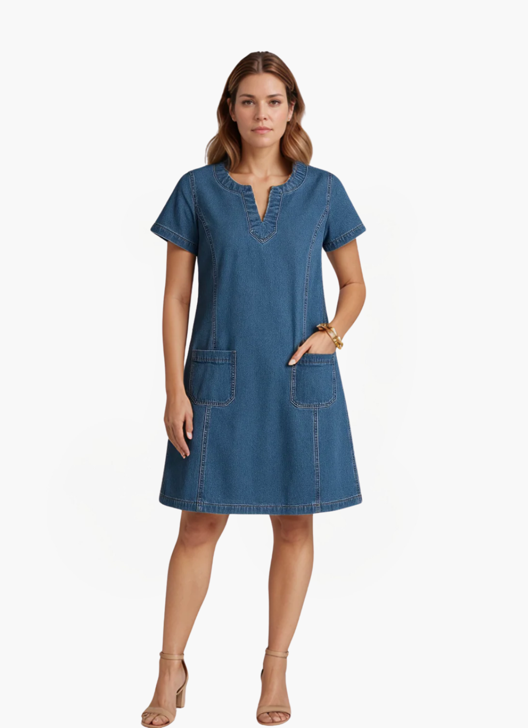 James & Elly™ | Denim Dress with Pockets