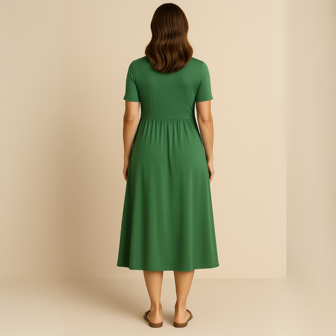 James & Elly™ | Midi Dress with V-Neck