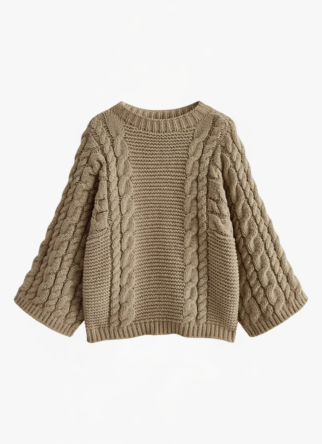 James & Elly™ | Jumper with Round Neck in Cable Knit