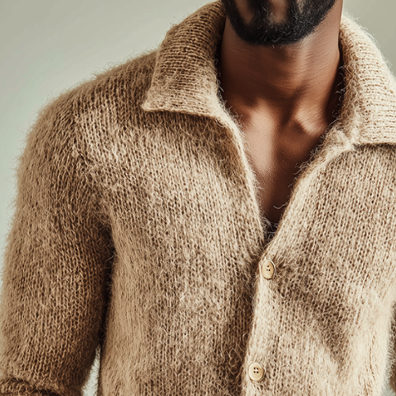 Men's Retro Casual Knitted Lapel Sweater Cardigan