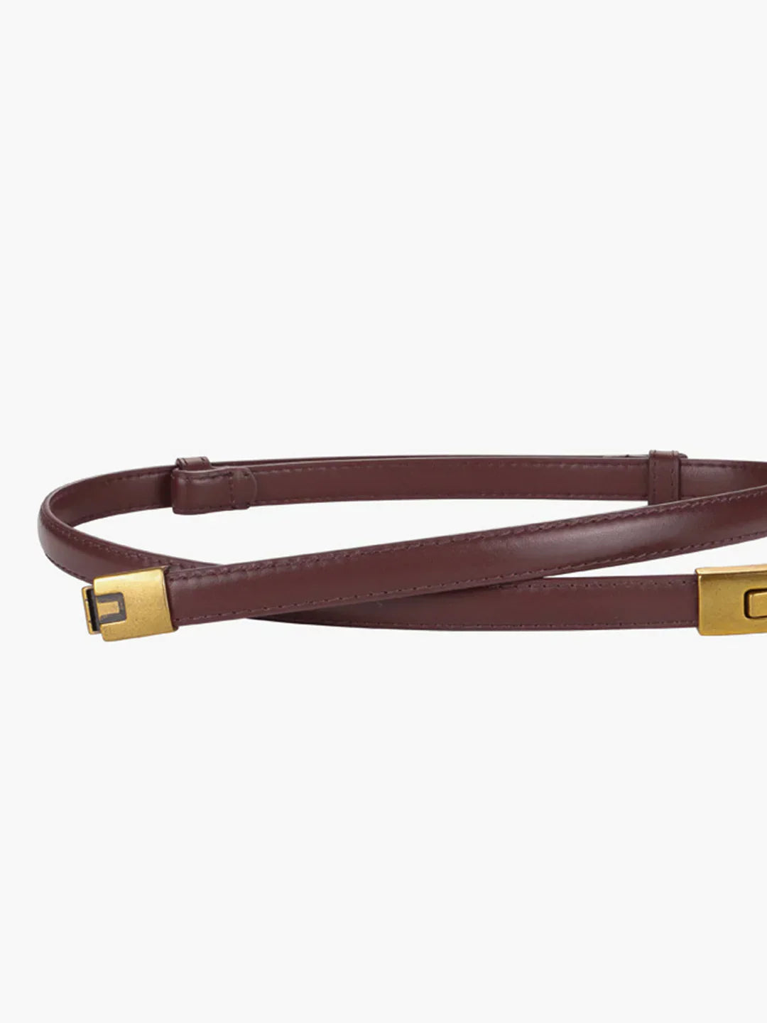 James & Elly™ | Slim Vintage Leather Belt with Magnetic Closure