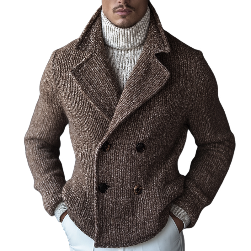 Liam | Vintage Casual Knit Double Breasted Lapel Jacket
