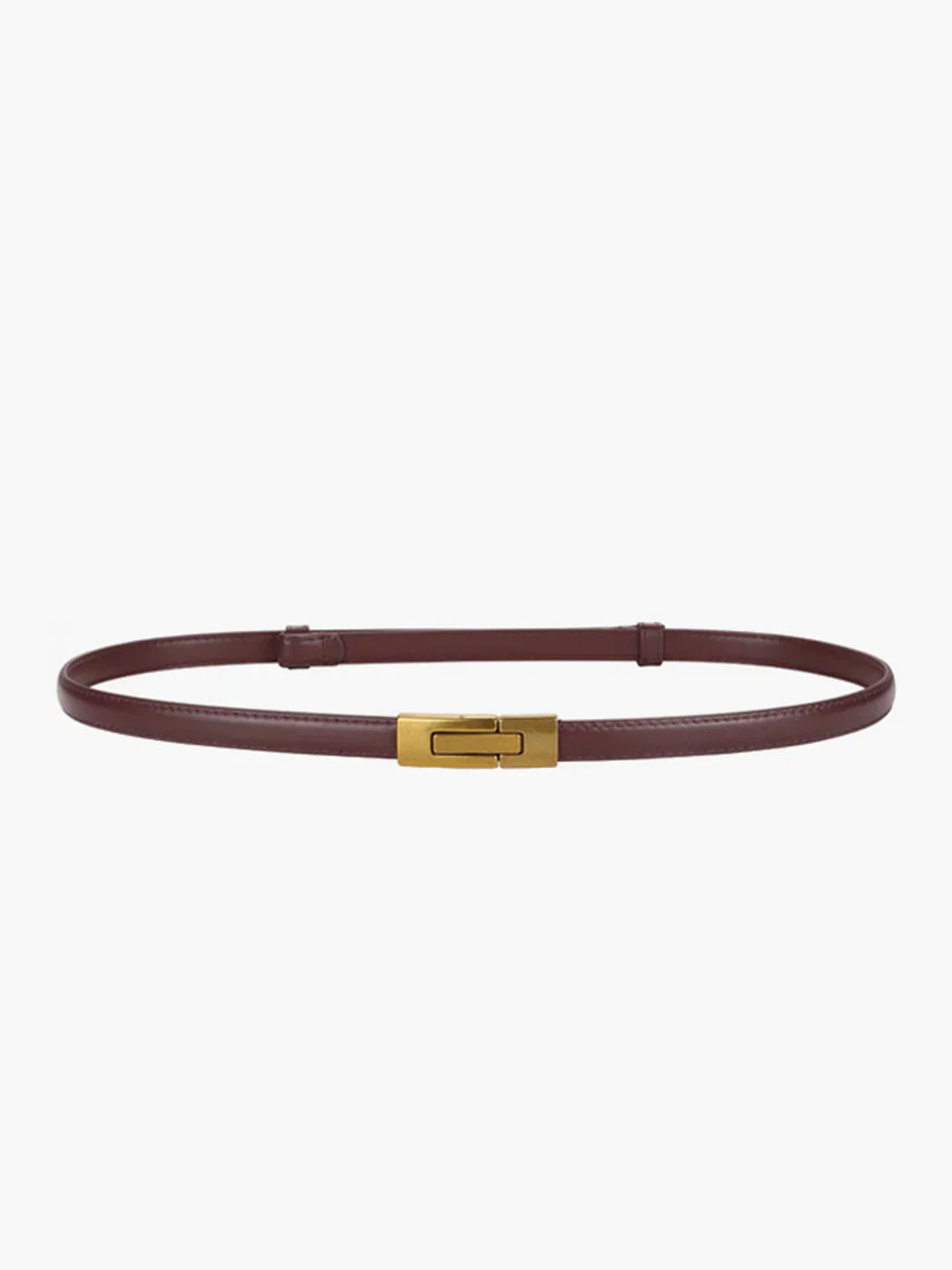 James & Elly™ | Slim Vintage Leather Belt with Magnetic Closure