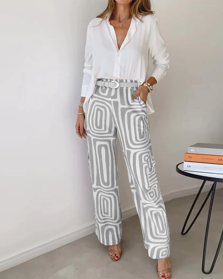 James & Elly™ | Retro-Chic Set with Wide Trousers