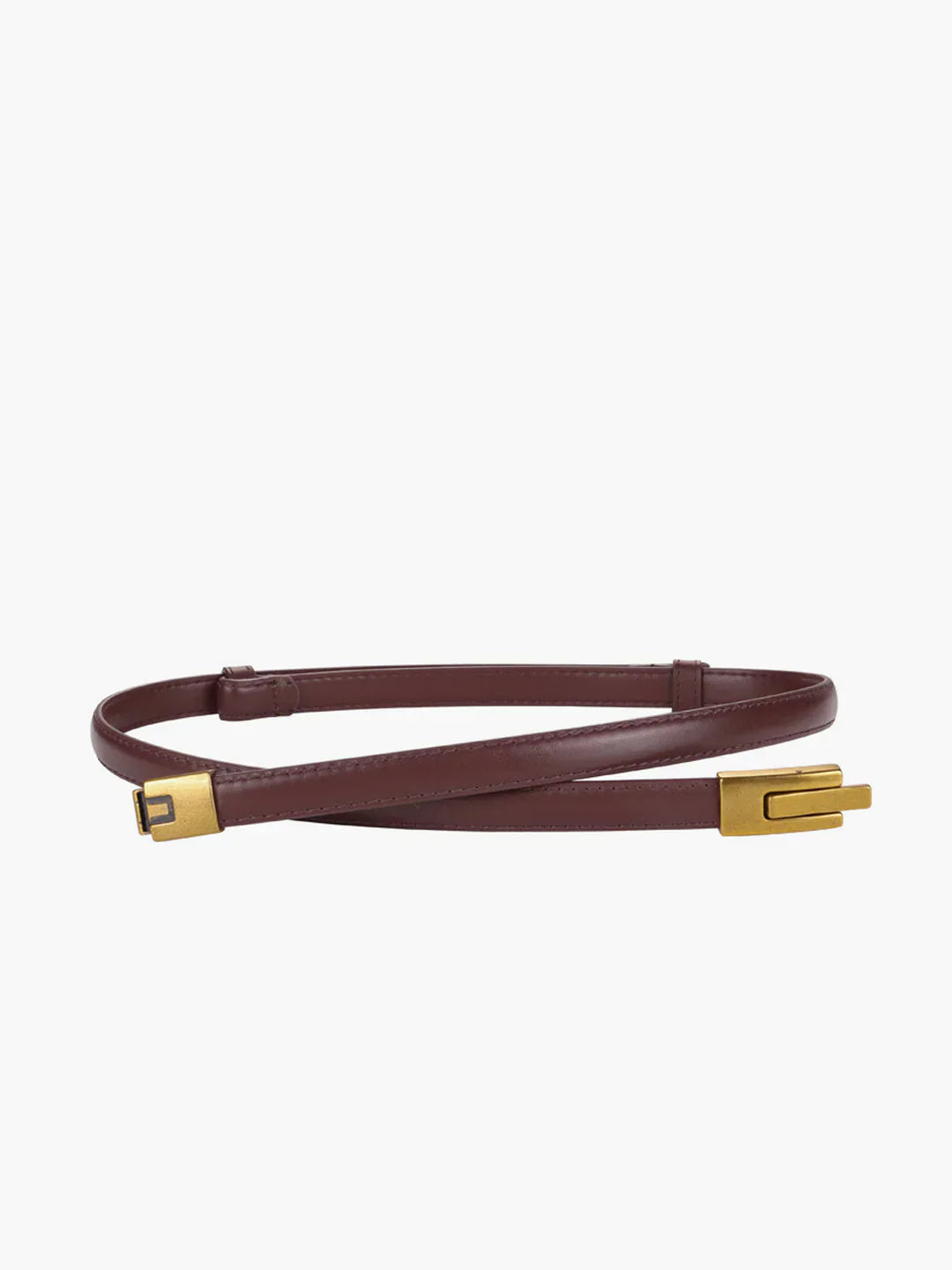James & Elly™ | Slim Vintage Leather Belt with Magnetic Closure