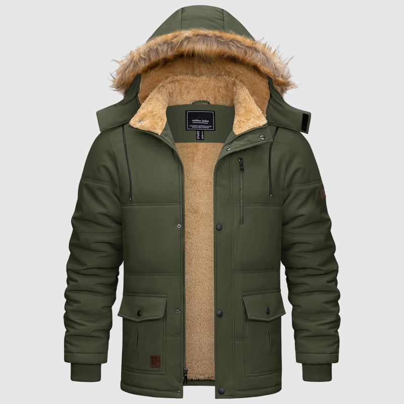 Men’s Fleece Lined Hooded Winter Parka