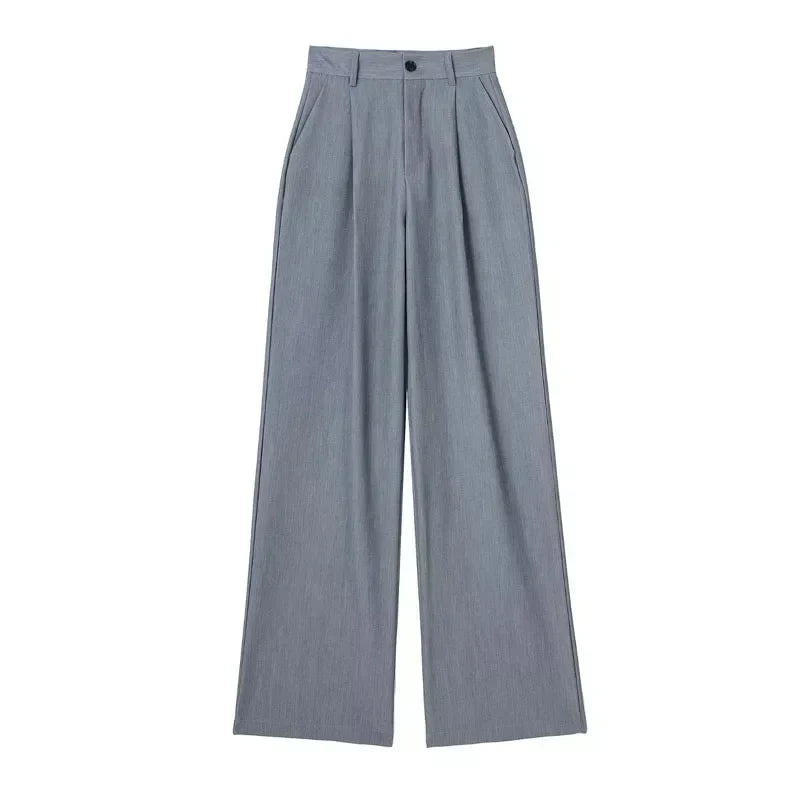 James & Elly™ | Elegant Ecru Wide Trousers