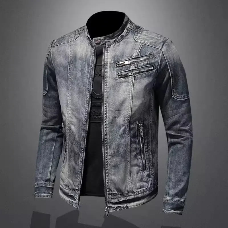 James & Elly™ | Denim Motorcycle Jacket