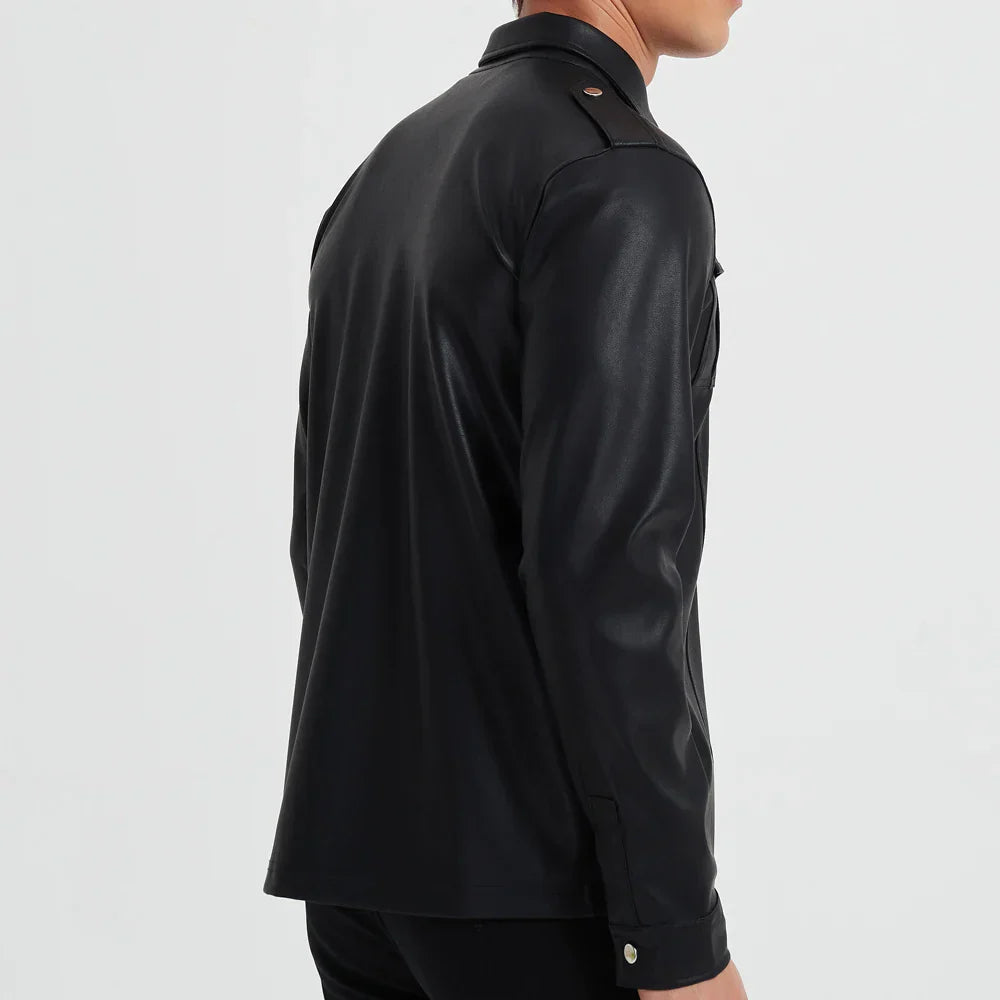 James & Elly™ | Long Sleeve Leather Top