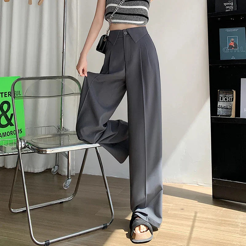 James & Elly™ | Elegant Wide-Leg Trousers with Texture