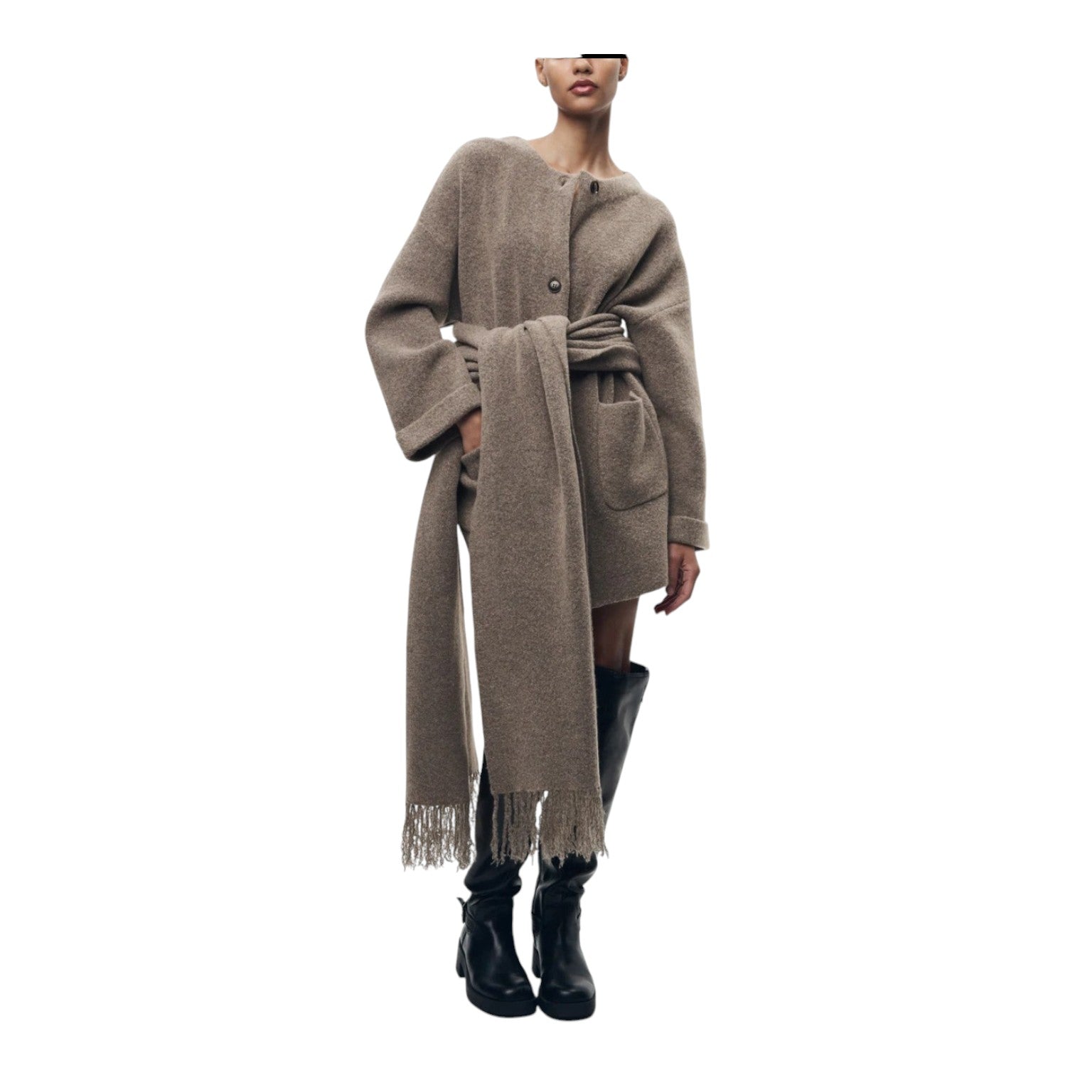 James & Elly™ | Cardigan with Scarf