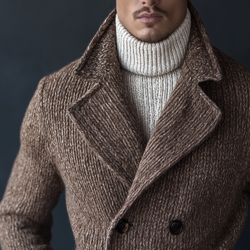 Liam | Vintage Casual Knit Double Breasted Lapel Jacket