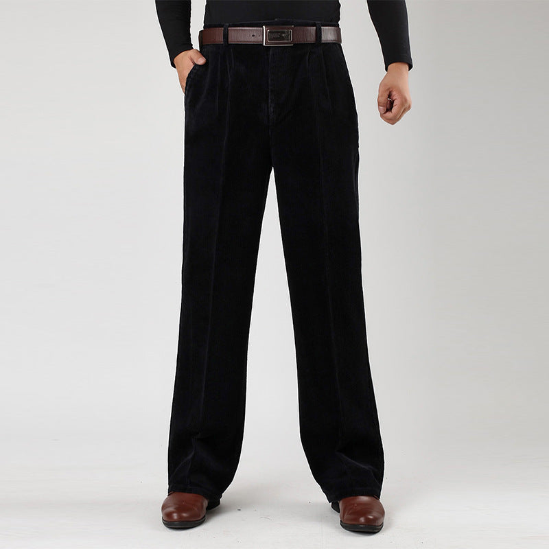 Men's Corduroy Wide Leg Classic Fit Trousers