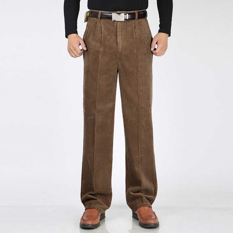 Men's Corduroy Wide Leg Classic Fit Trousers