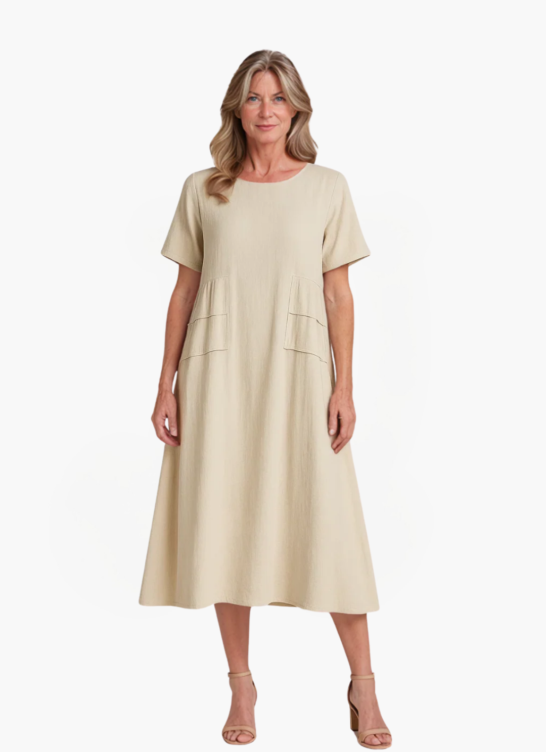James & Elly™ | Relaxed Midi Dress with Pockets