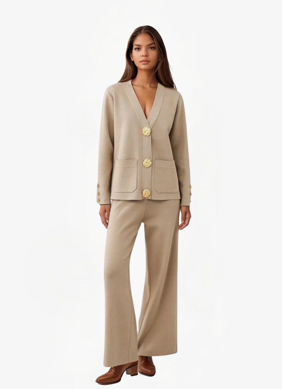 James & Elly™ | Knitted Set with Button Placket