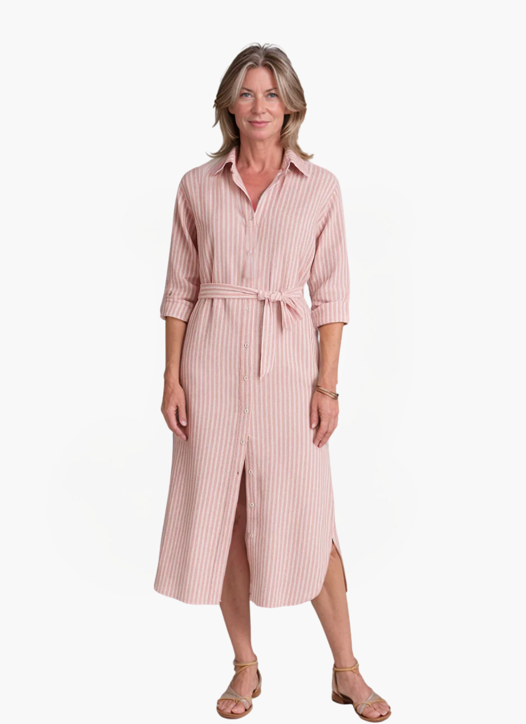 James & Elly™ | Striped Shirt Dress