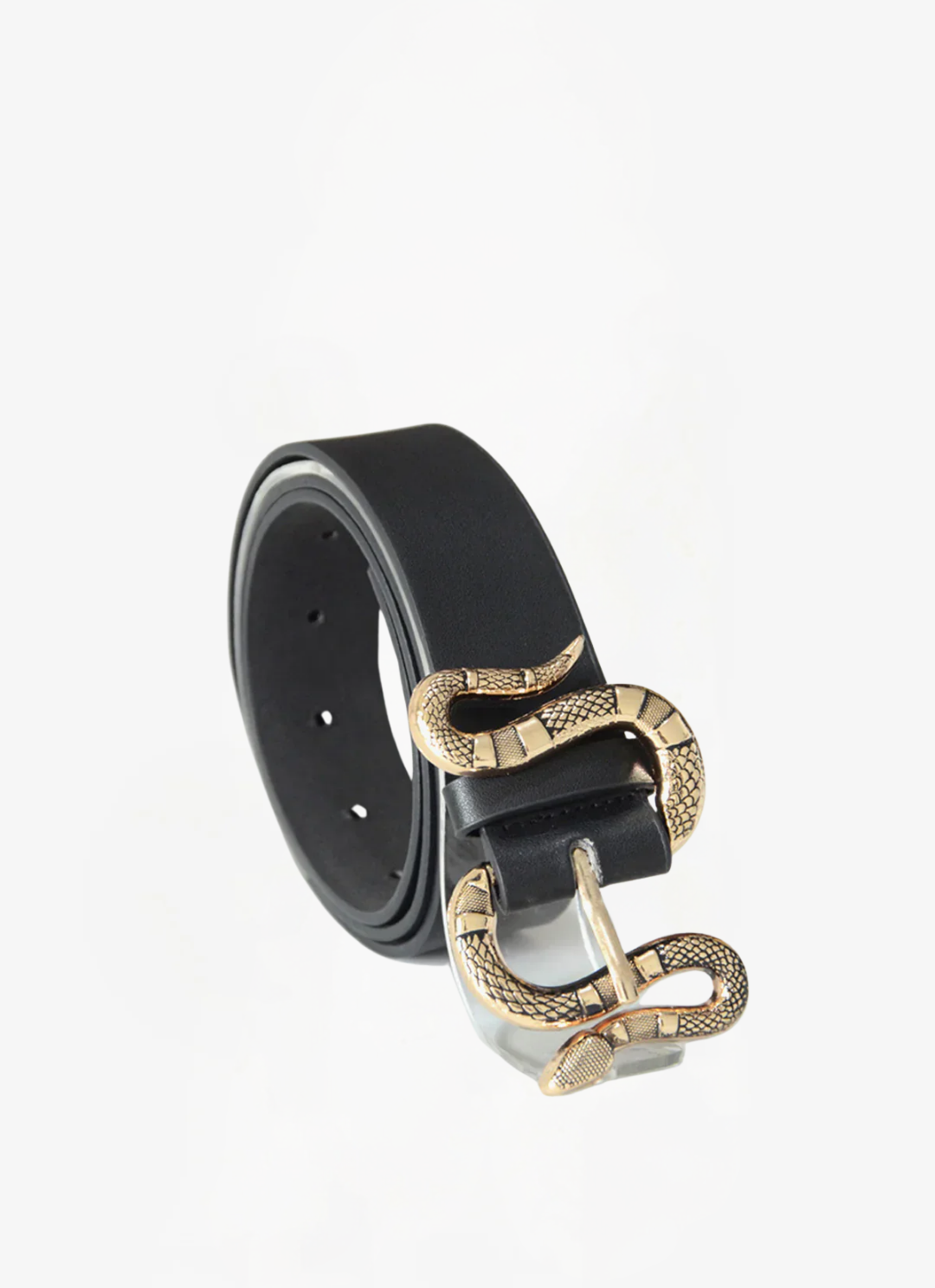 James & Elly™ | Leather Belt with Snake Buckle in One