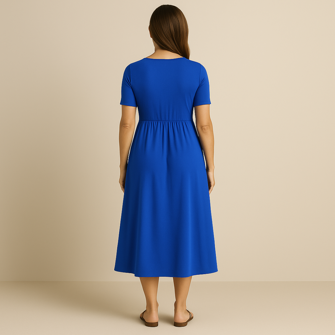 James & Elly™ | Midi Dress with V-Neck