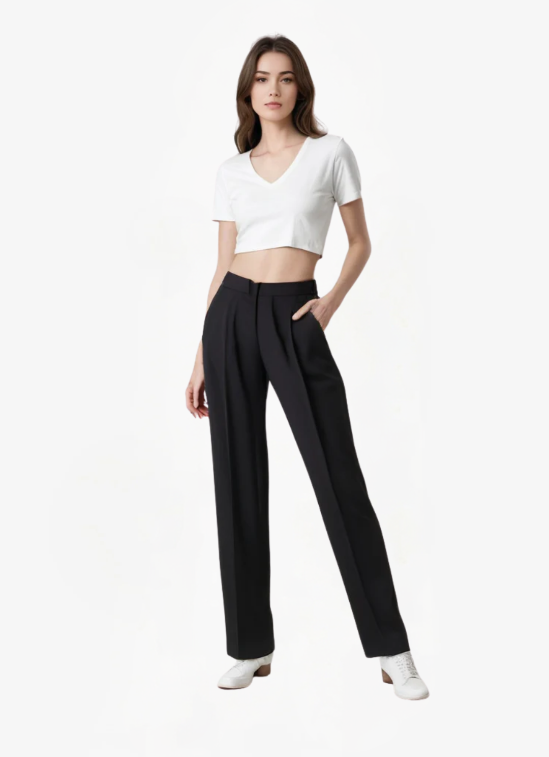 James & Elly™ | Timeless Black Wide-Leg Trousers