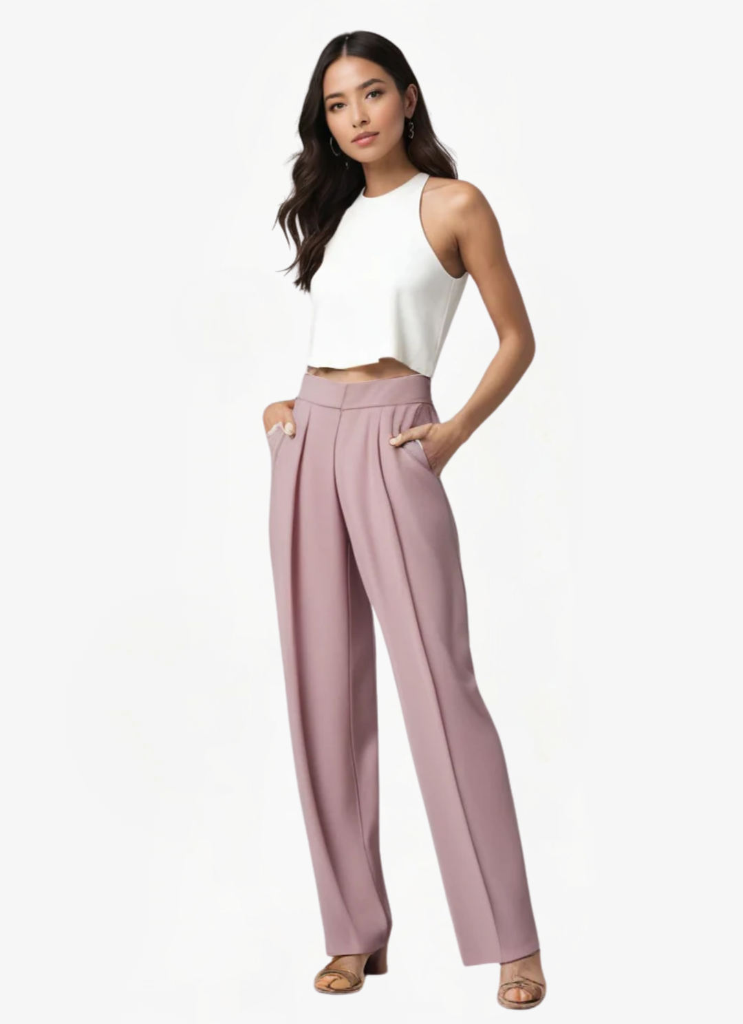 James & Elly™ | Elegant Wide-Leg Trousers with Texture