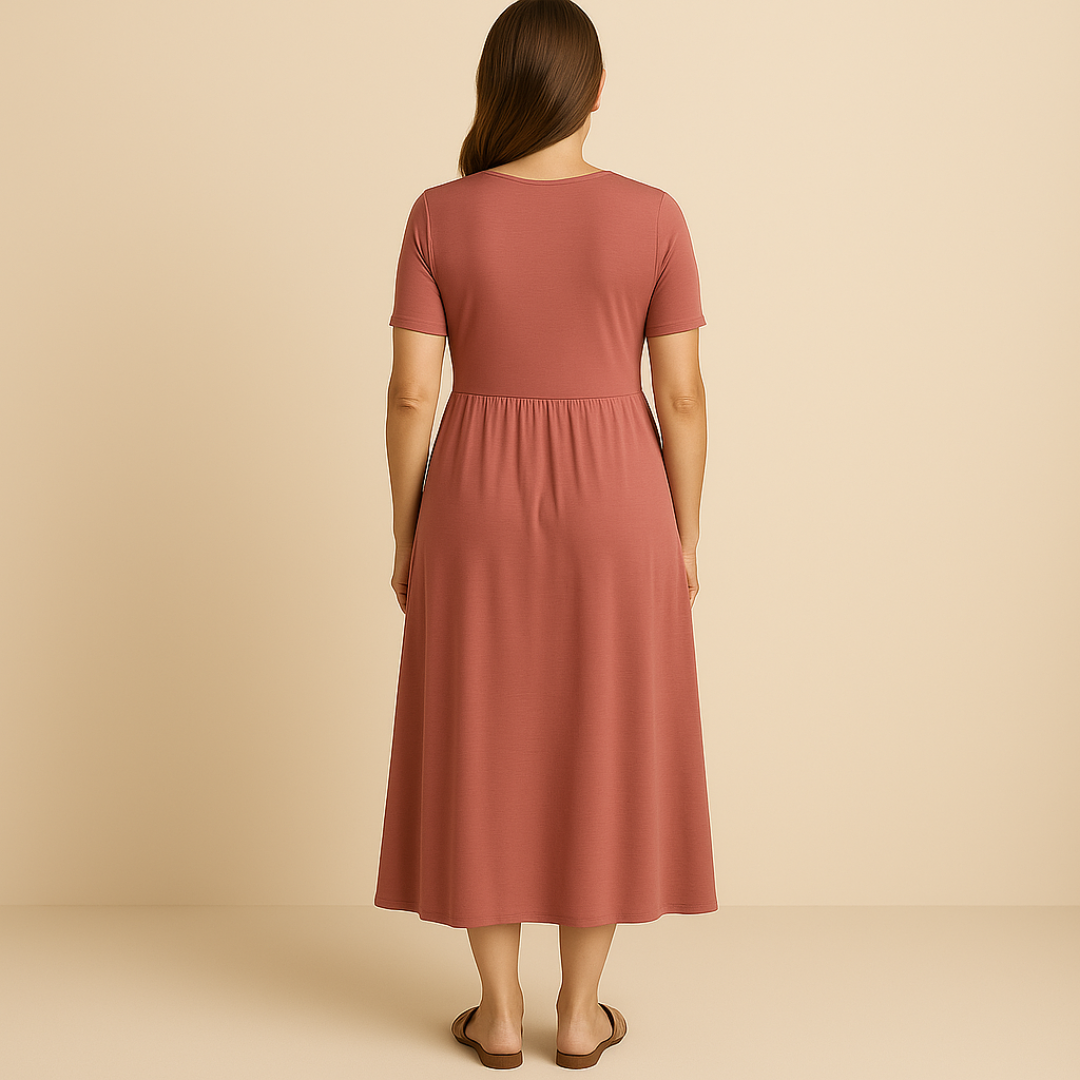 James & Elly™ | Midi Dress with V-Neck