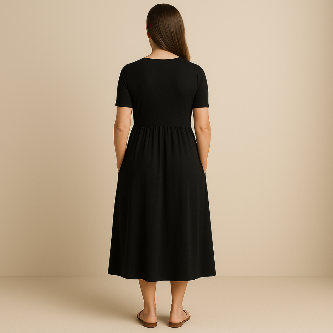 James & Elly™ | Midi Dress with V-Neck