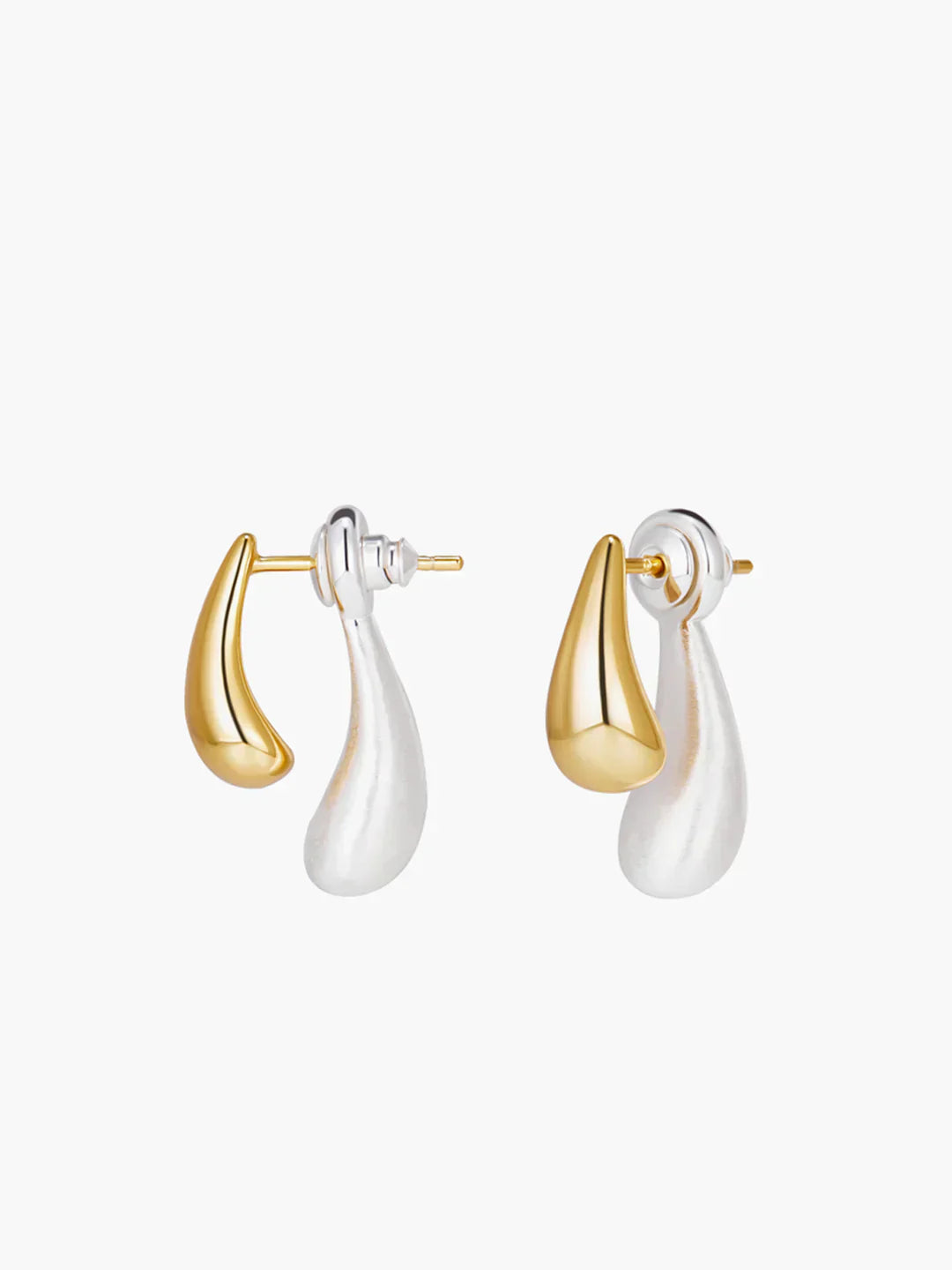 James & Elly™ | Bicolour drop-shaped earrings always elegant