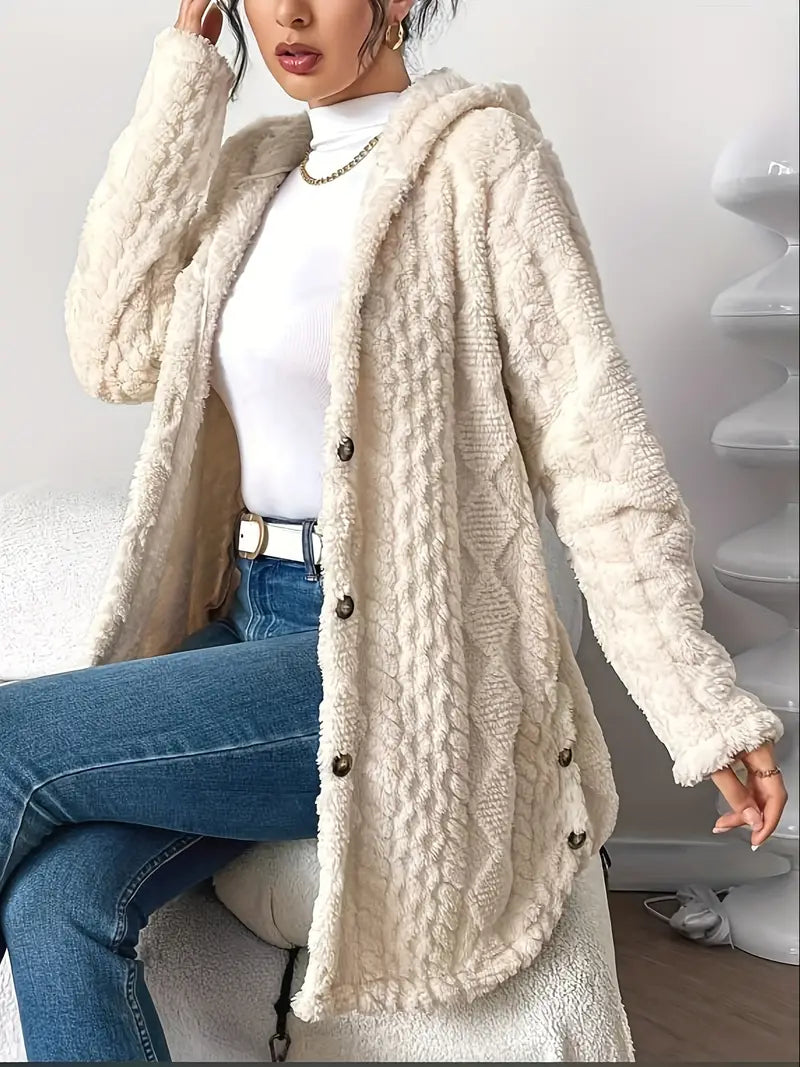 Elise™  | Plush Hooded Cardigan