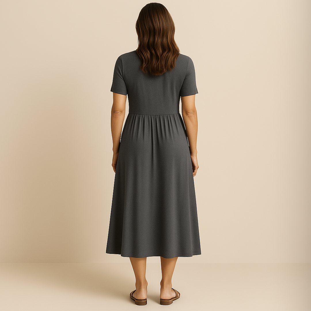 James & Elly™ | Midi Dress with V-Neck