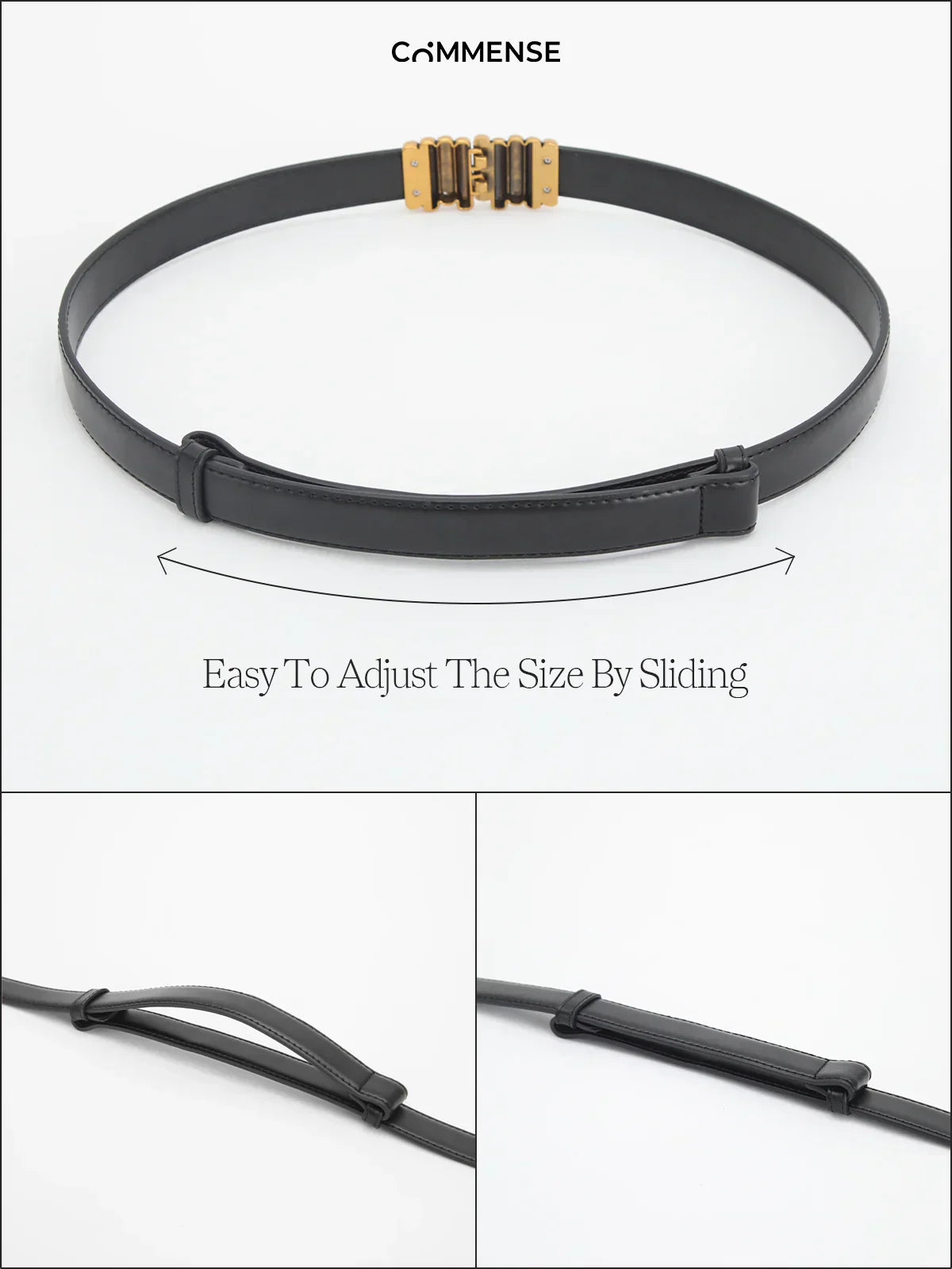 James & Elly™ | Belt in Synthetic Leather with Vintage Design
