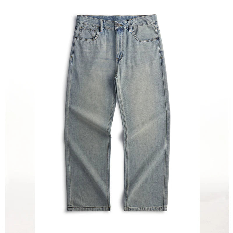 Men’s Relaxed Light-Wash Denim Jeans