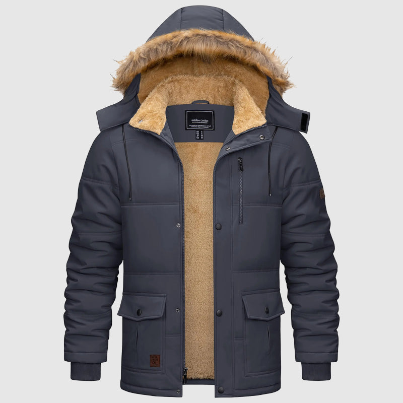 Men’s Fleece Lined Hooded Winter Parka