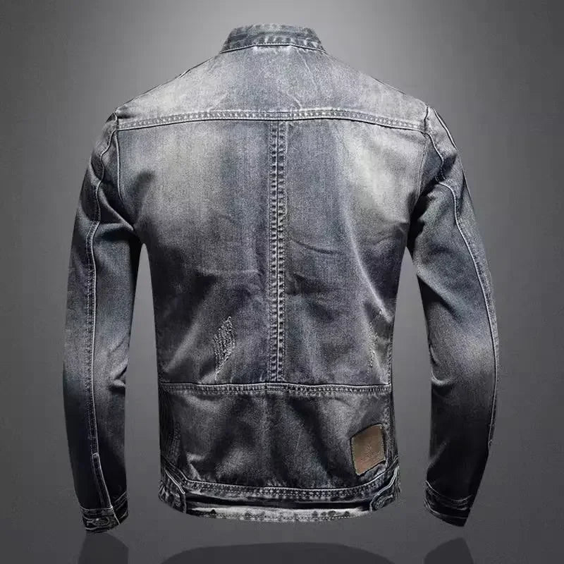 James & Elly™ | Denim Motorcycle Jacket