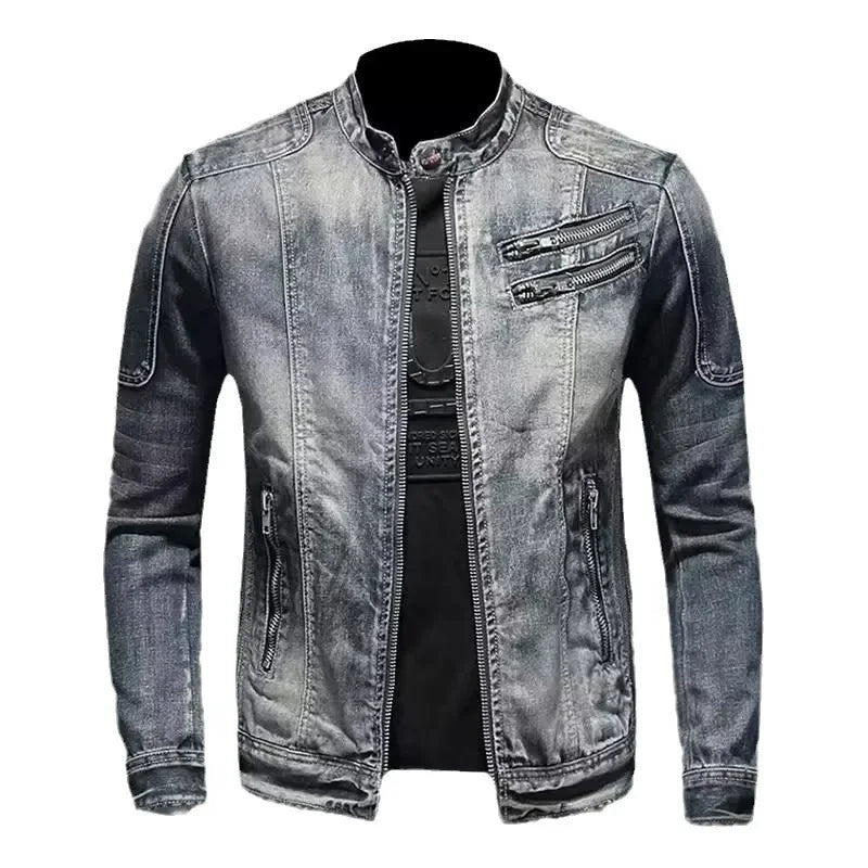 James & Elly™ | Denim Motorcycle Jacket