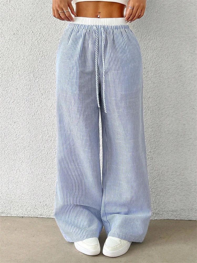 James & Elly™ | Striped Wide Trousers