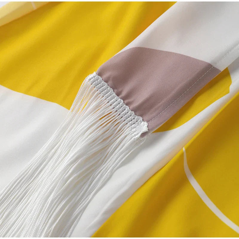 James & Elly™ | Satin Dress with Puff Sleeves