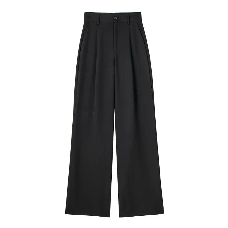 James & Elly™ | Elegant Ecru Wide Trousers