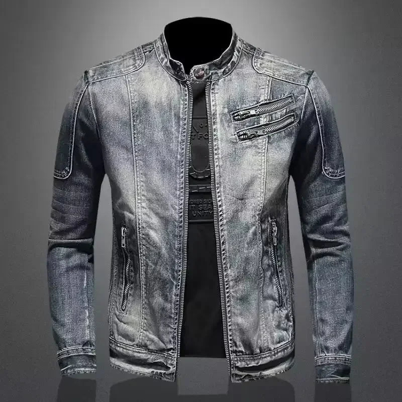 James & Elly™ | Denim Motorcycle Jacket