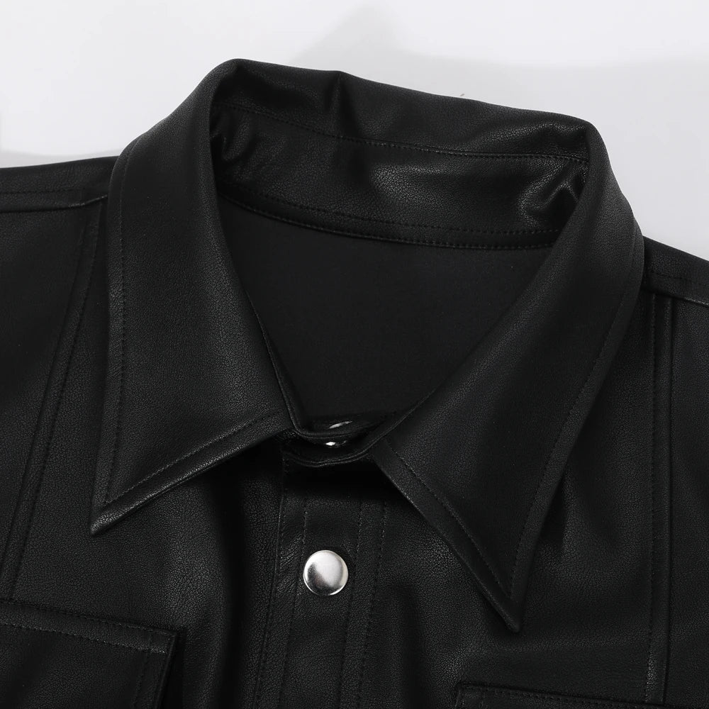 James & Elly™ | Long Sleeve Leather Top