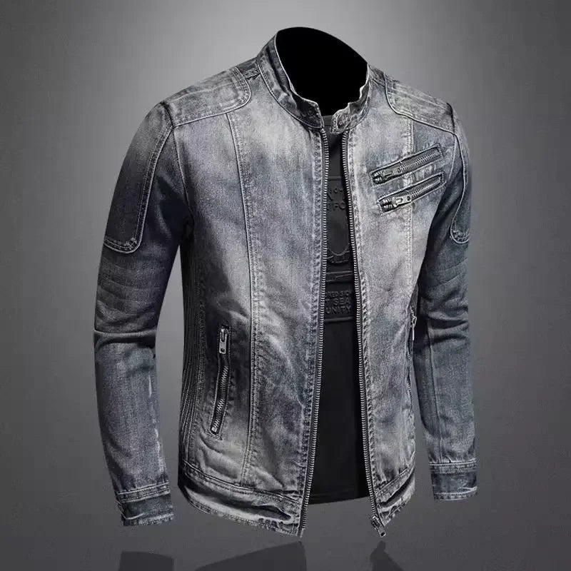 James & Elly™ | Denim Motorcycle Jacket