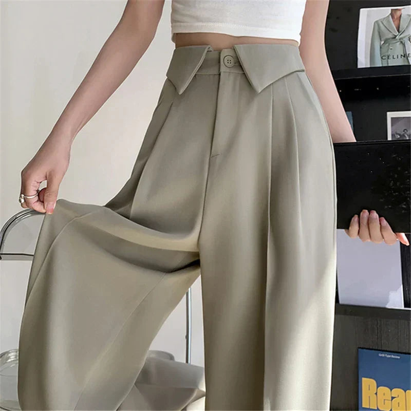 James & Elly™ | Elegant Wide-Leg Trousers with Texture