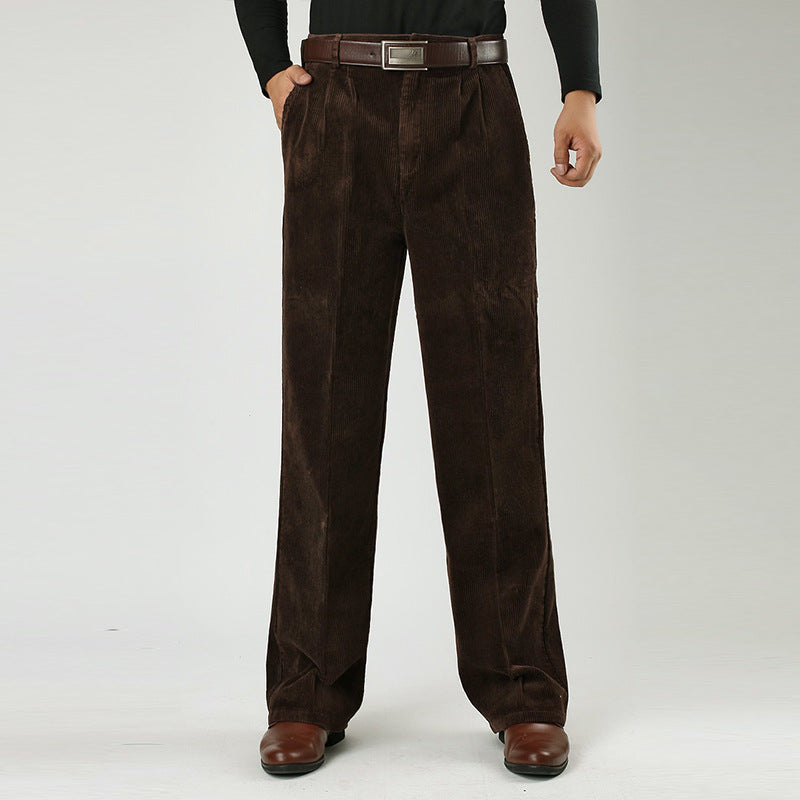 Men's Corduroy Wide Leg Classic Fit Trousers