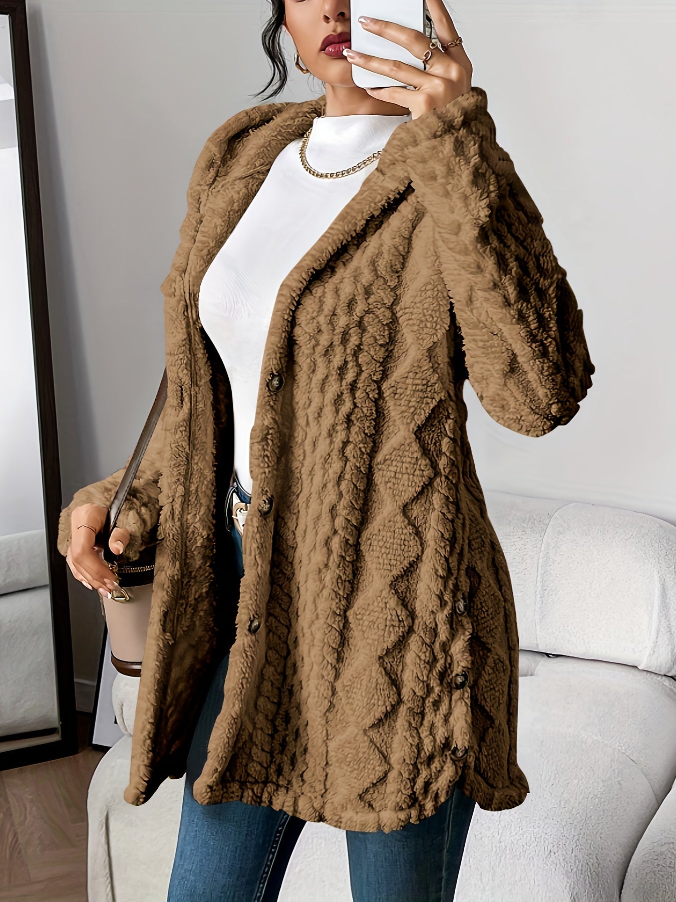Elise™  | Plush Hooded Cardigan