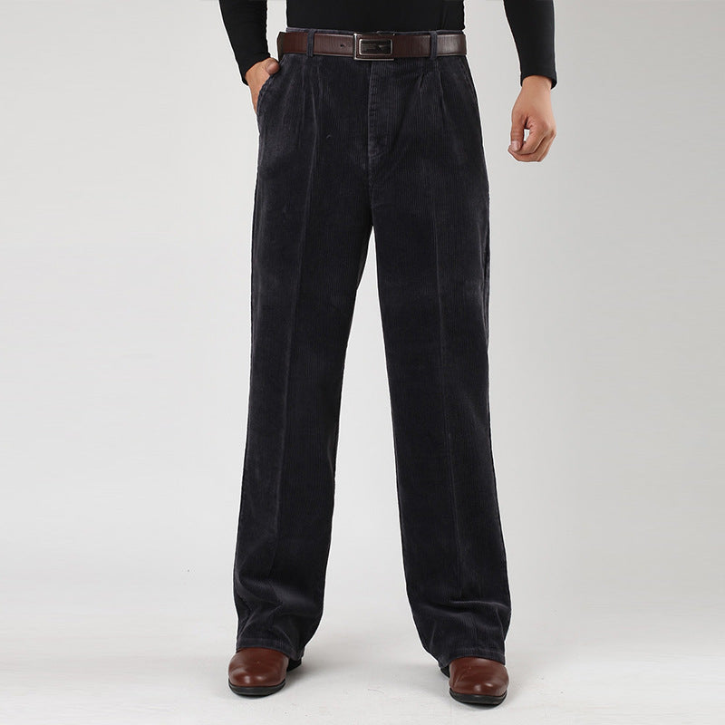 Men's Corduroy Wide Leg Classic Fit Trousers