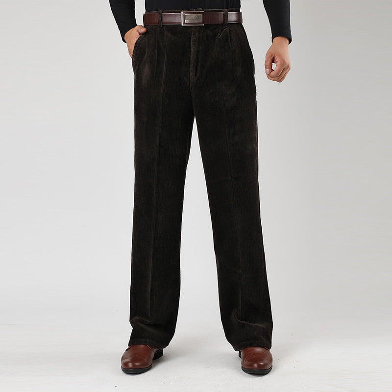 Men's Corduroy Wide Leg Classic Fit Trousers